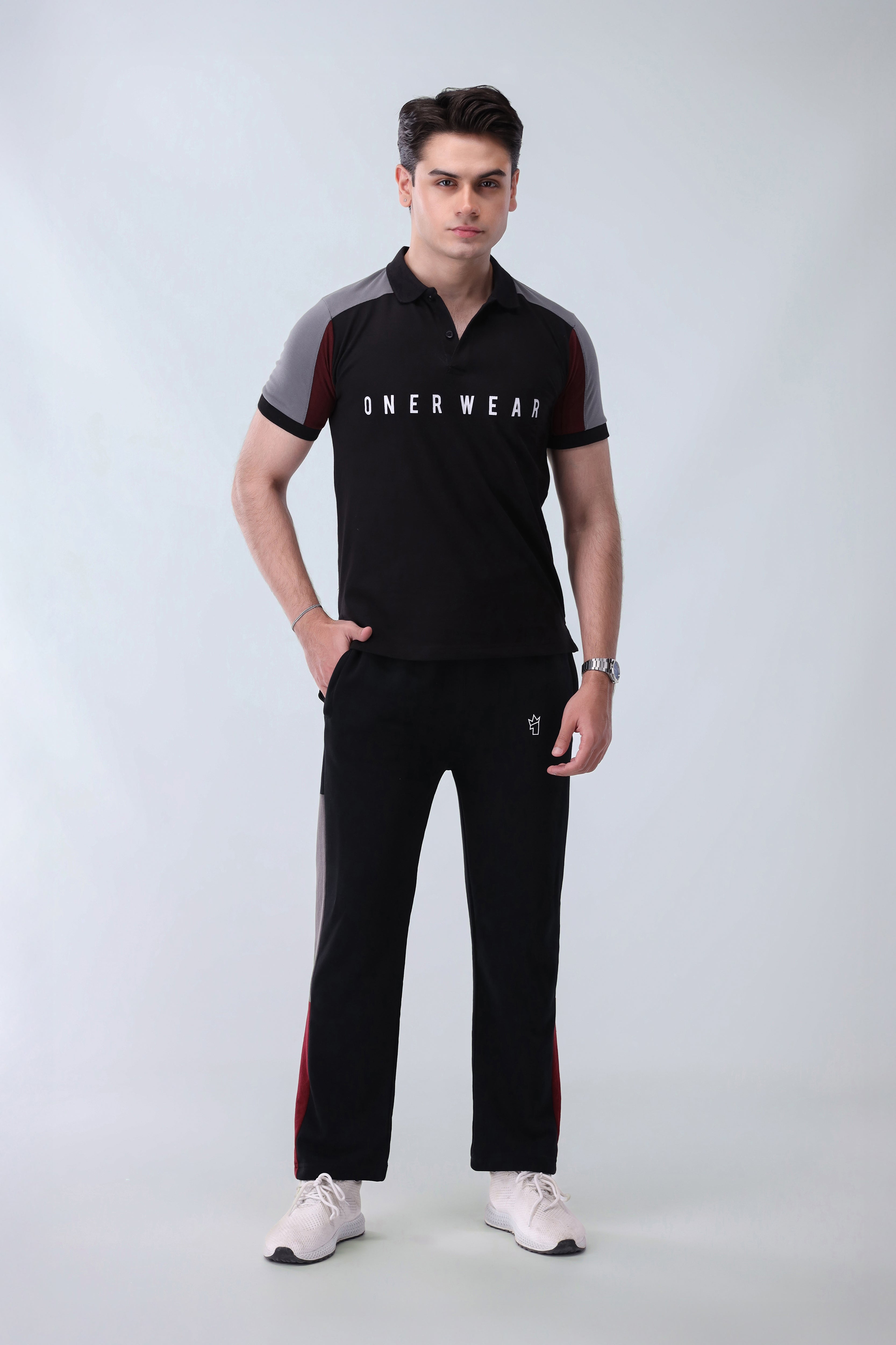 Mens - Cotton Tracksuit - Black Boost
