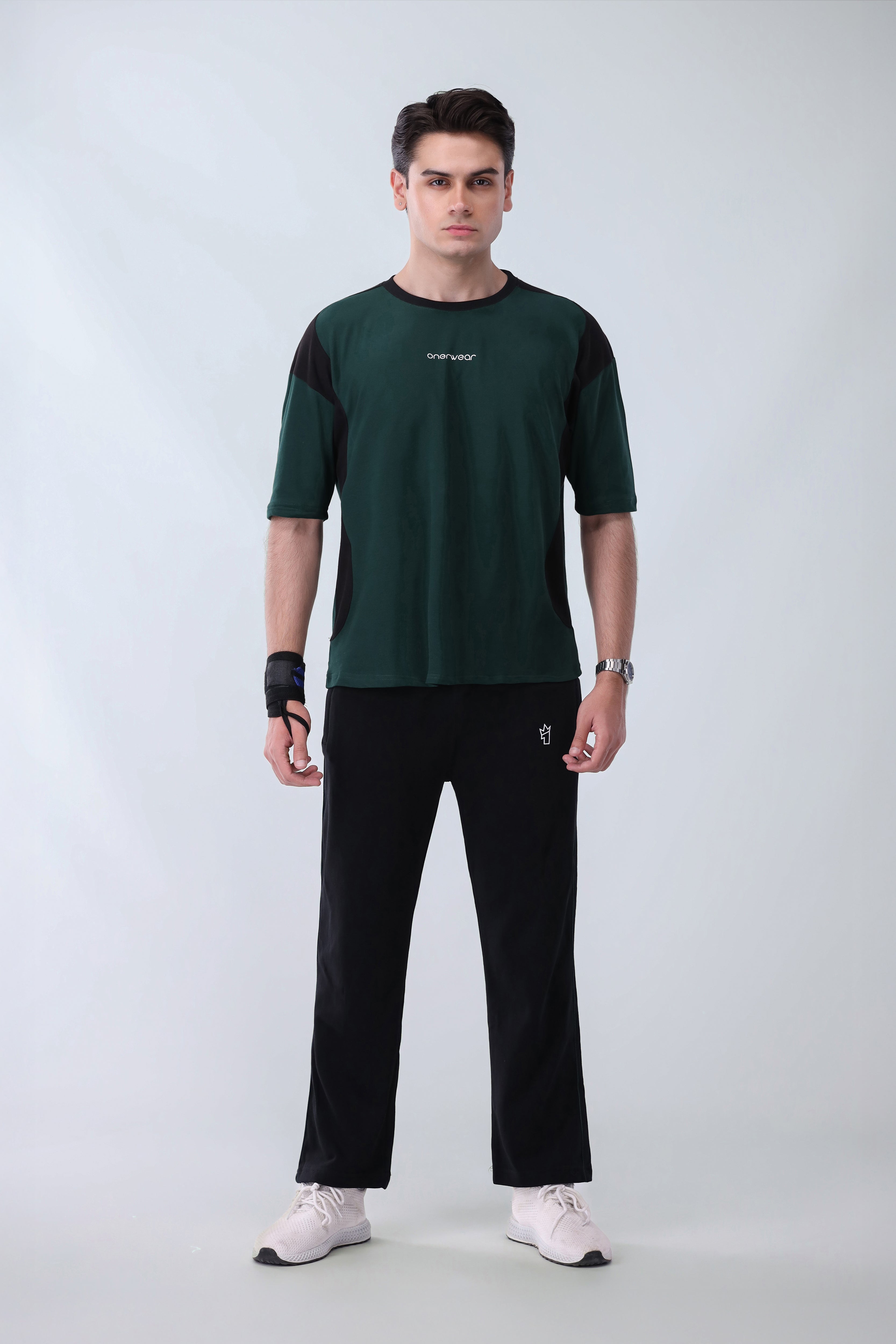Mens - Cotton Tracksuit - Twilight Green Drop Shoulder