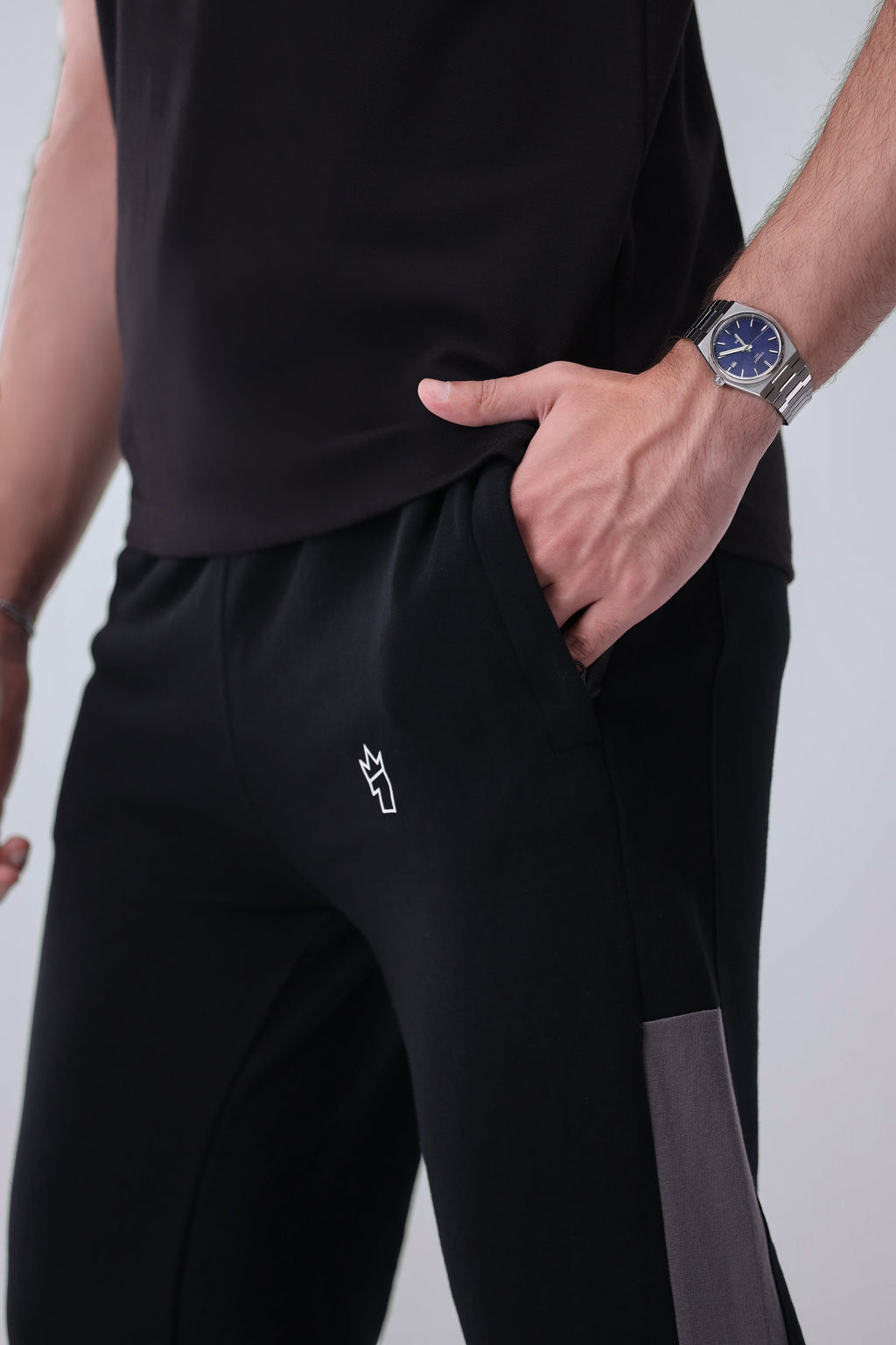 Mens - Cotton Tracksuit - Black Boost