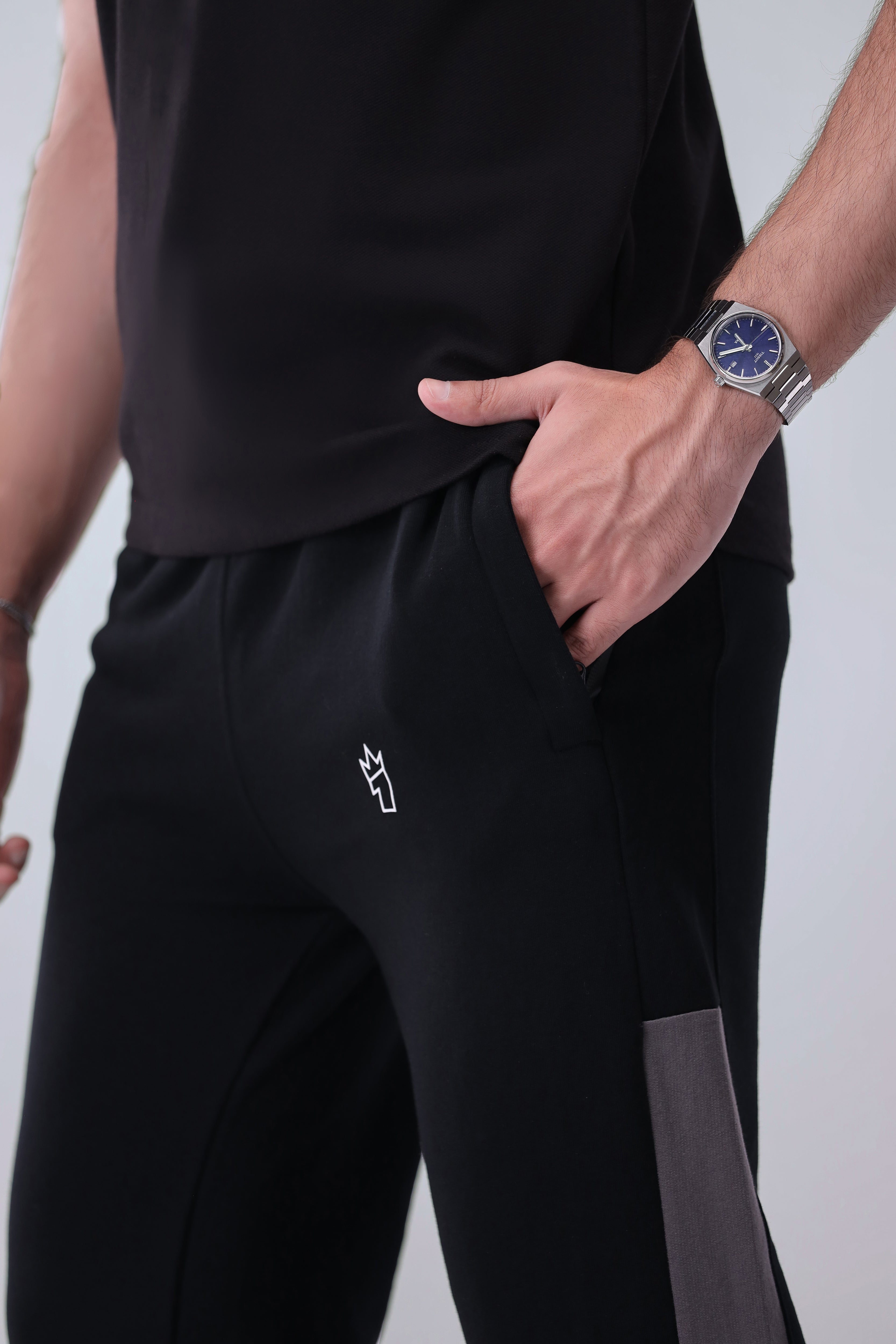 Mens - Cotton Tracksuit - Black Boost