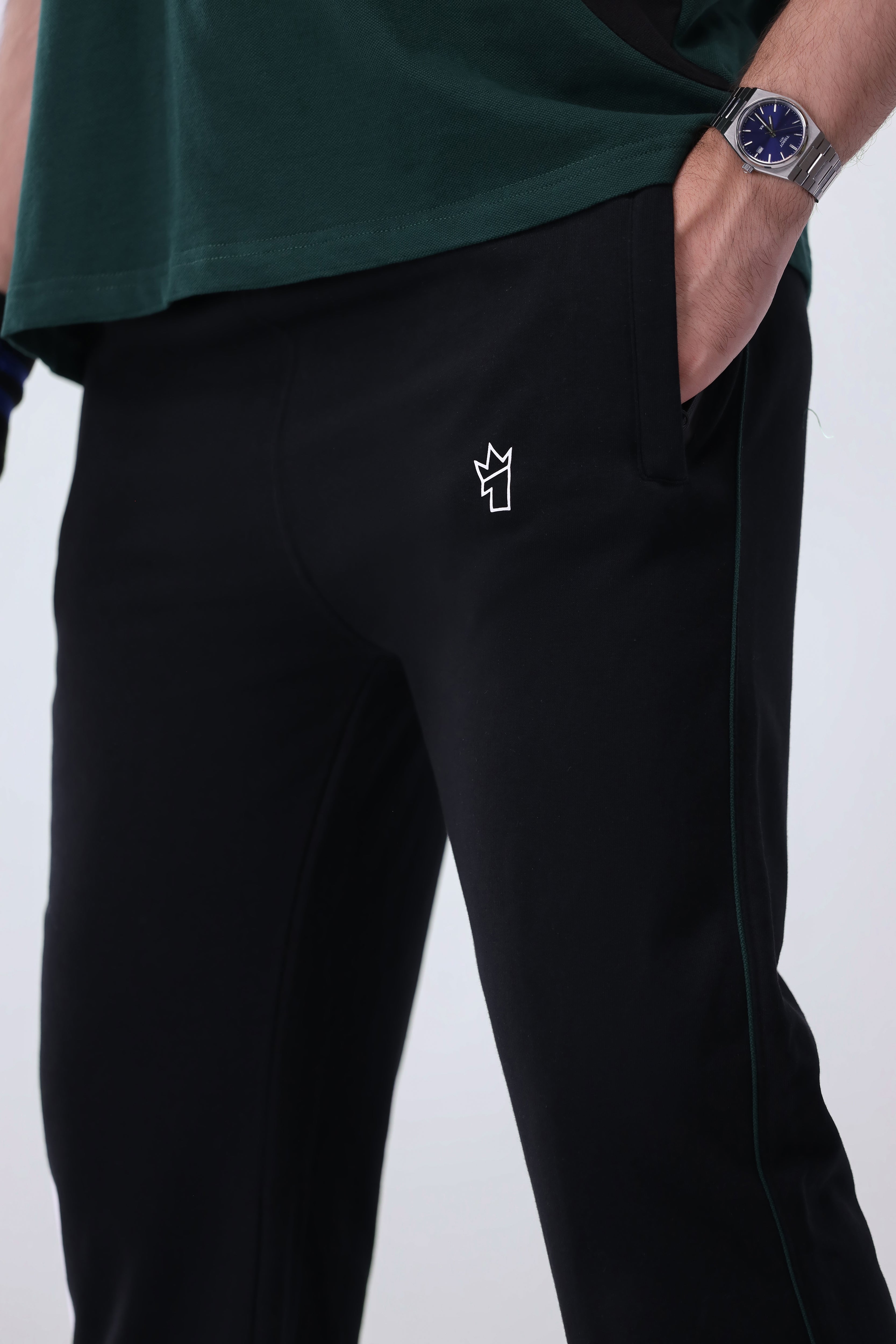 Mens - Cotton Tracksuit - Twilight Green Drop Shoulder