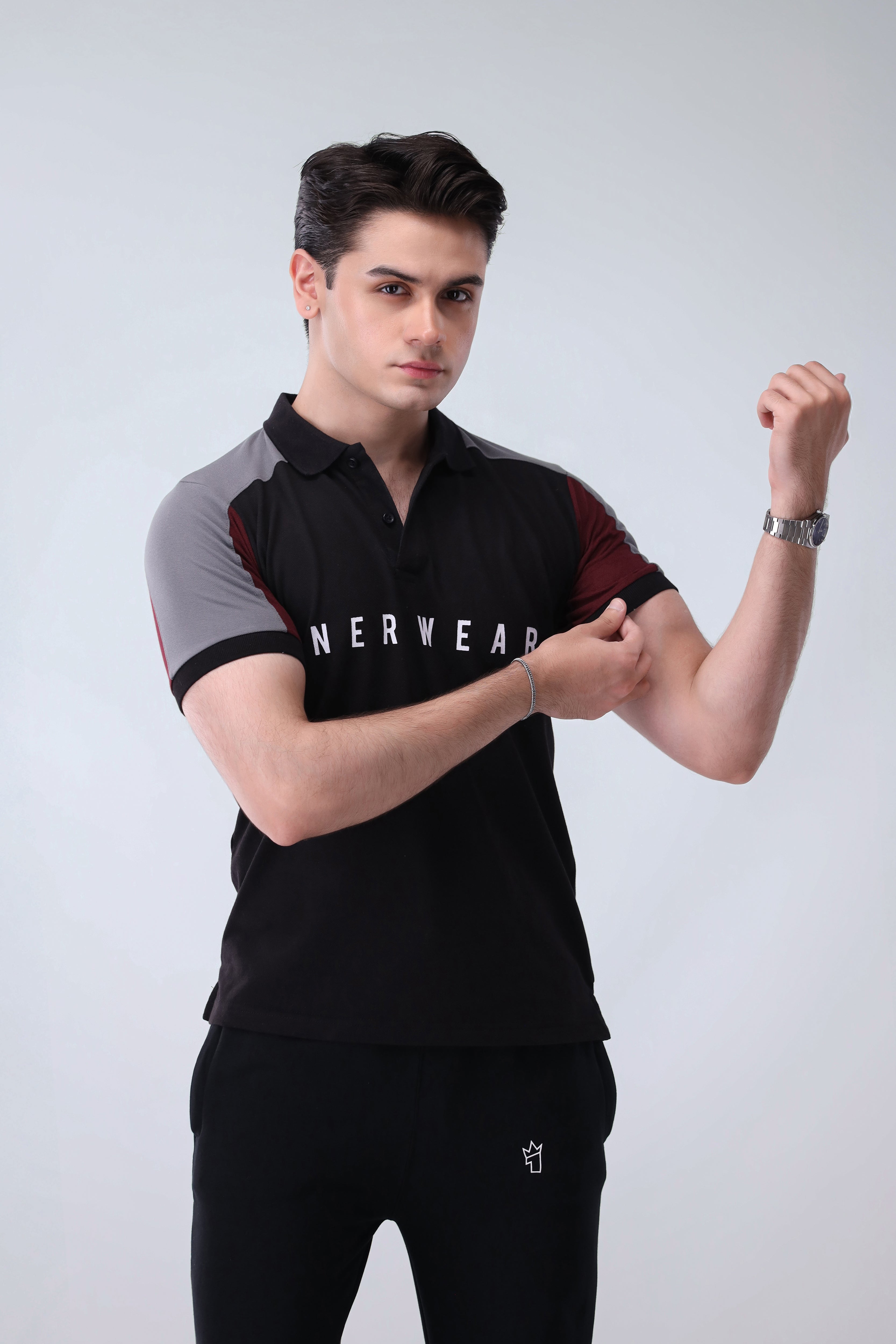 Mens - Cotton Tracksuit - Black Boost