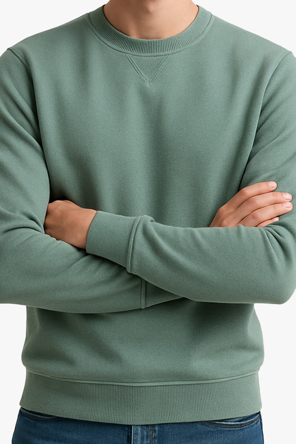 Sage Green Baggy Drop Sweatshirt