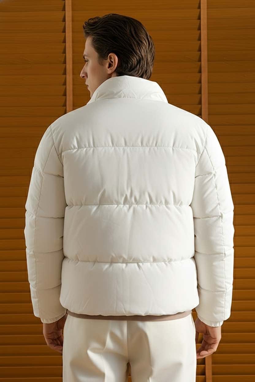Mens - Puffer Jacket (Full Sleeves) - White