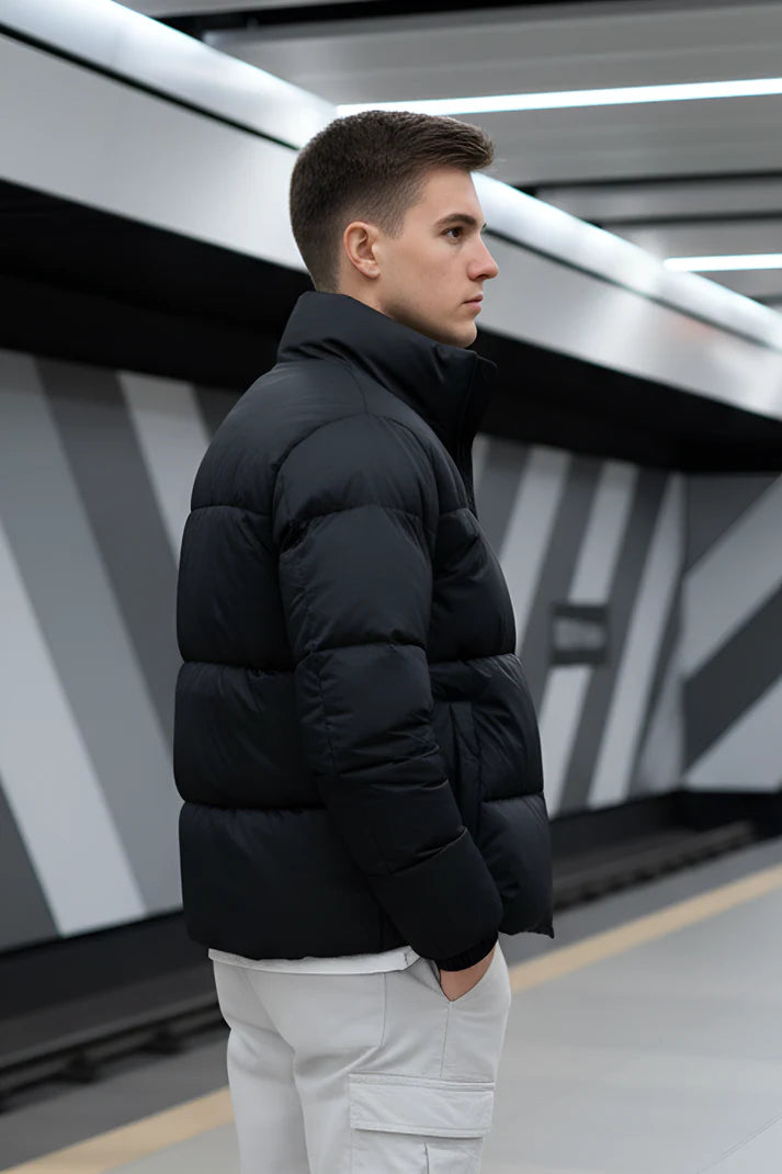 Mens - Puffer Jacket (Full Sleeves) - Black
