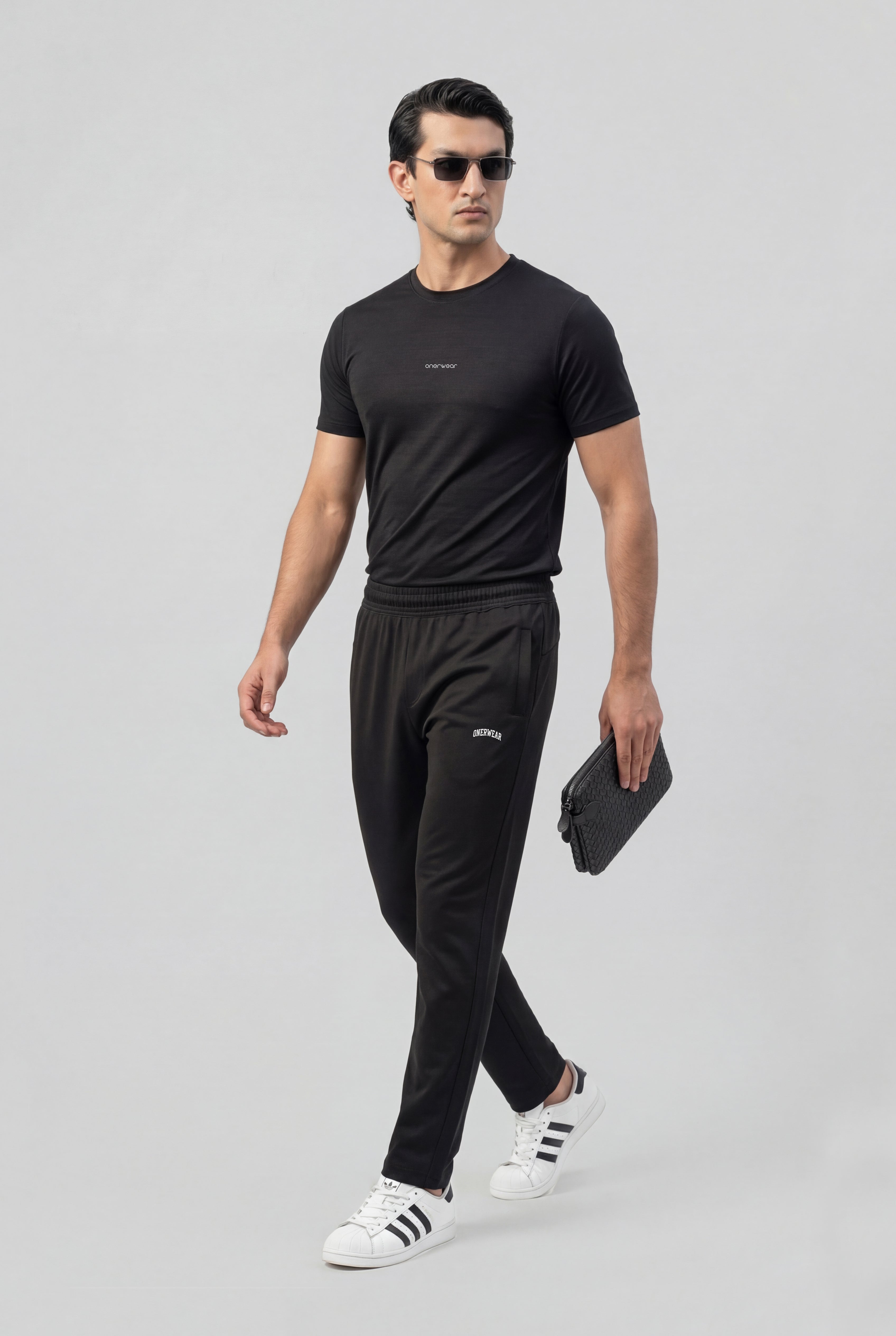 Mens - Dri Fit Shirt - Stretchable Bee Mesh - Black + Dri Fit Lycra Pent Trouser - Black