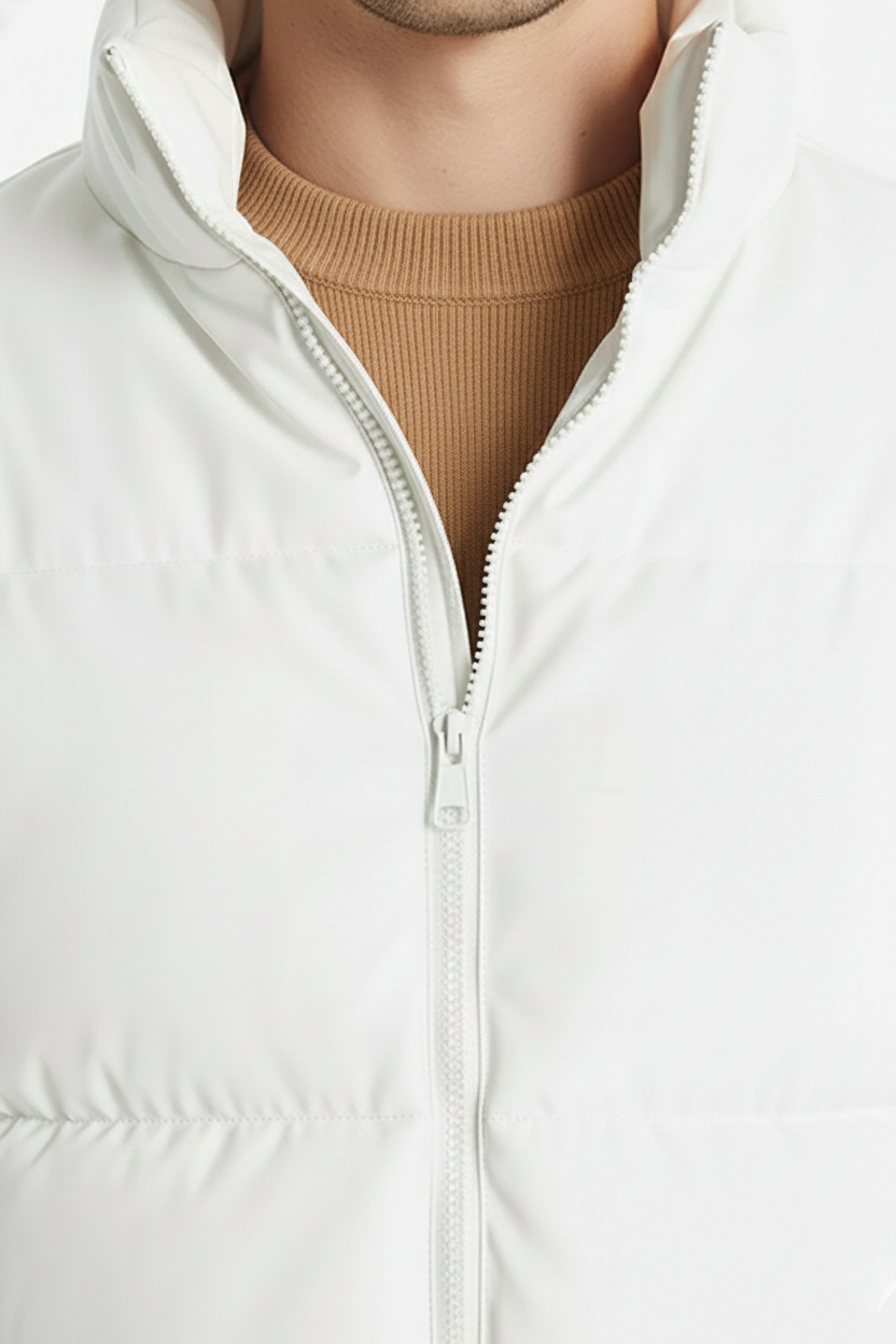 Mens - Puffer Jacket (Full Sleeves) - White