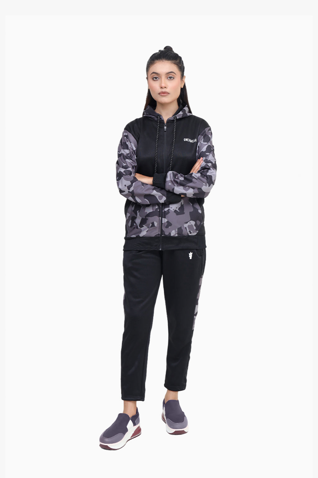 Womens - Winter Tracksuit - Black Camo Strike