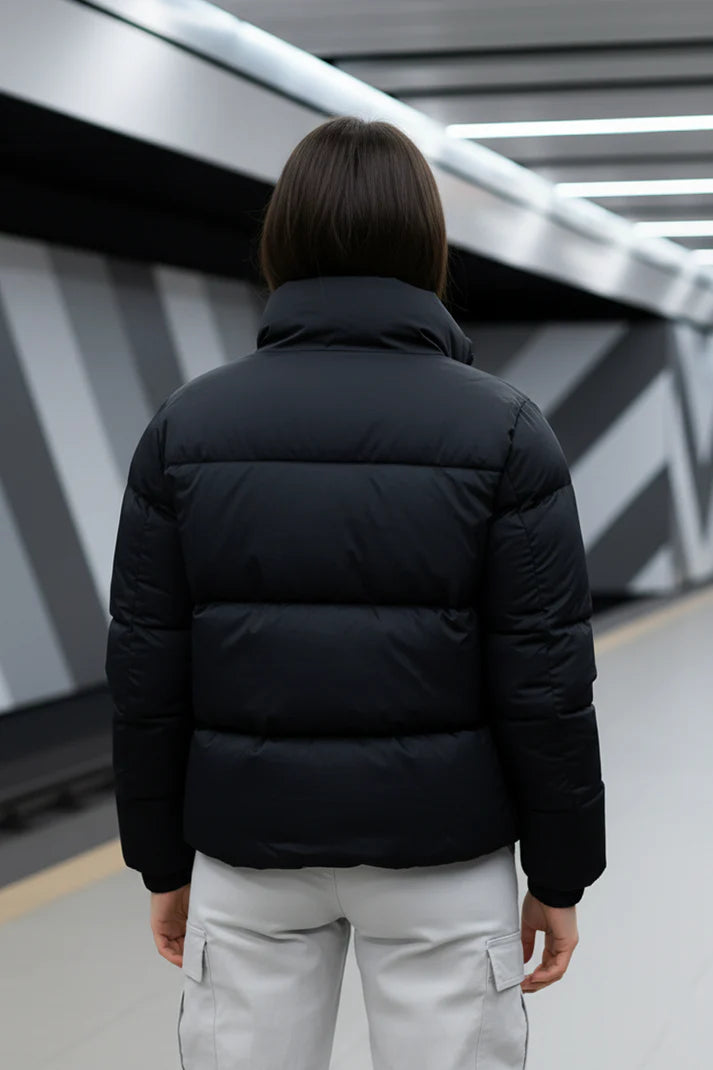 Women's - Puffer Jacket (Full Sleeves) - Black