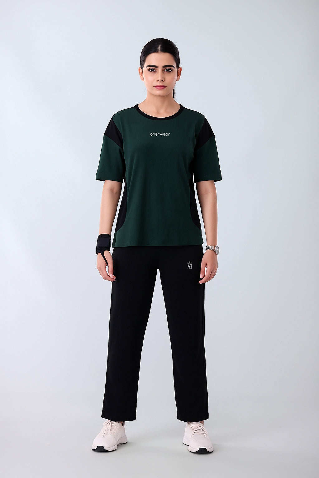 Womens - Cotton Tracksuit - Twilight Green Drop Shoulder