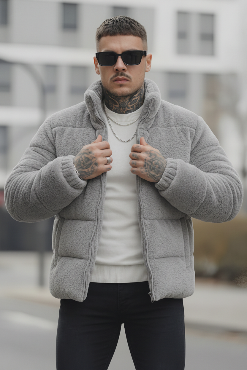 Men's - Sherpa Puffer - Light Gray