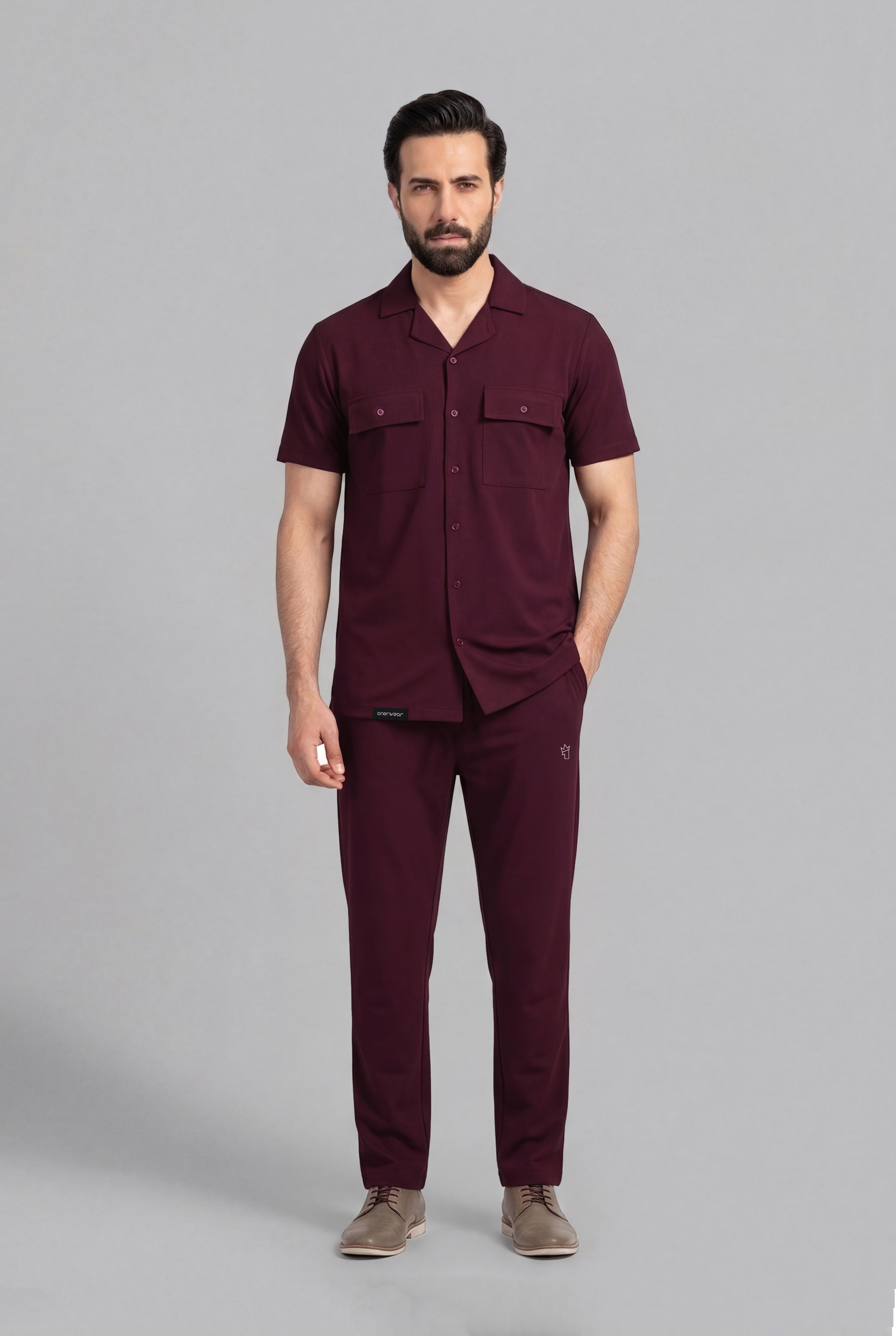 Mens - Dri Fit Tracksuit - Safari Co-Ord Set - Maroon