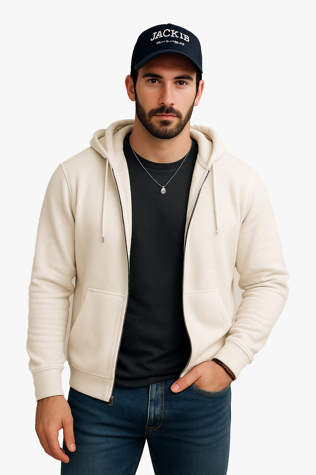 Off White Zipper Hoodie