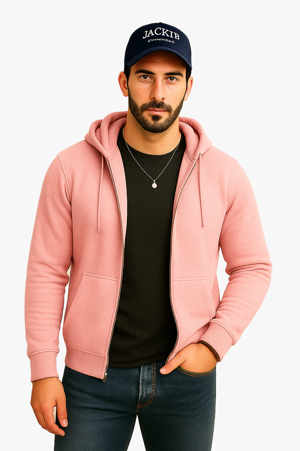 Pink Zipper Hoodie