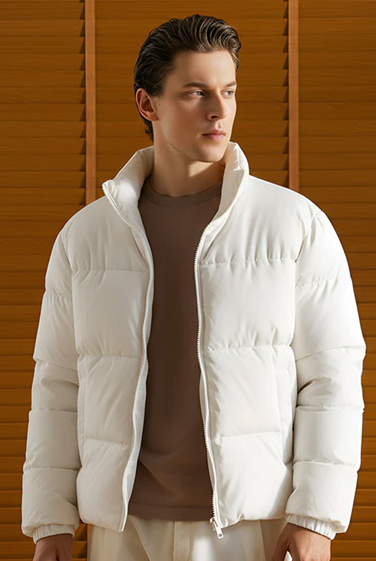 Mens - Puffer Jacket (Full Sleeves) - White