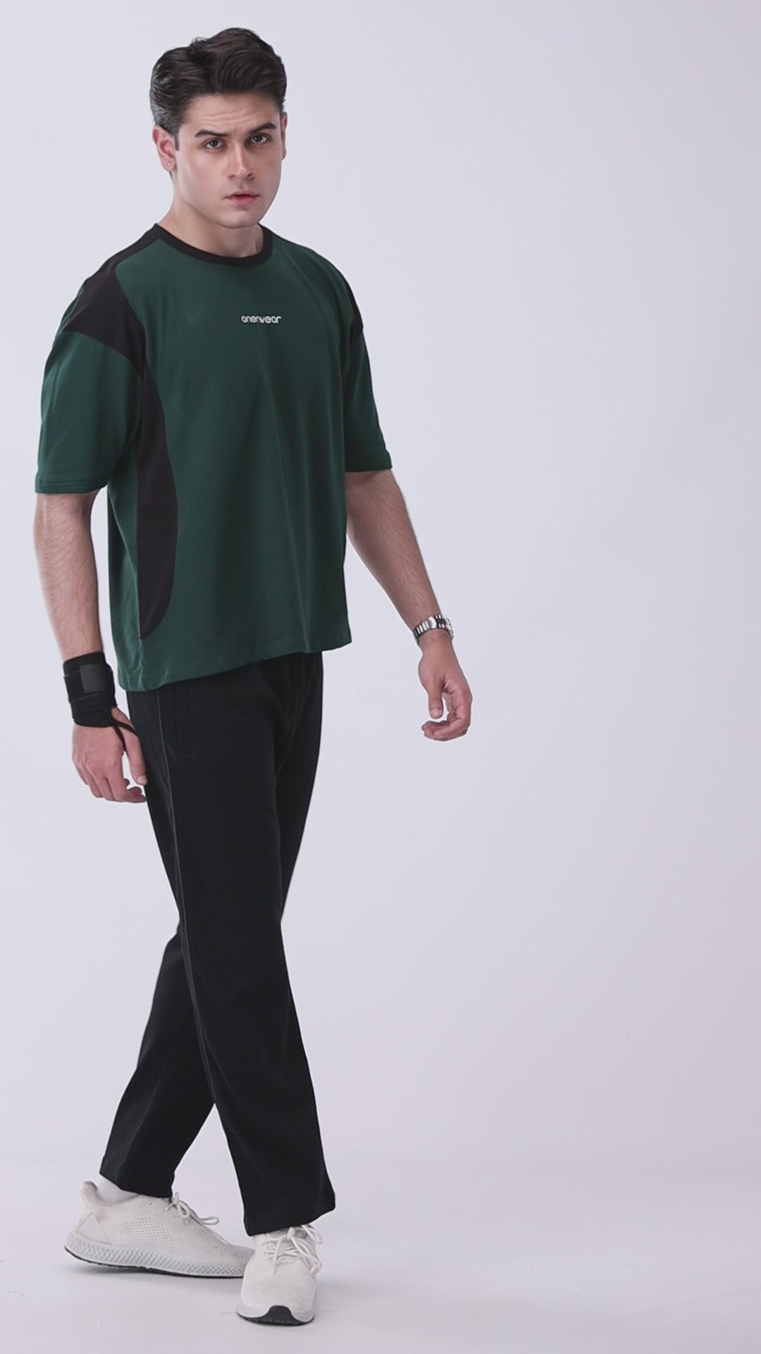 Mens - Cotton Tracksuit - Twilight Green Drop Shoulder